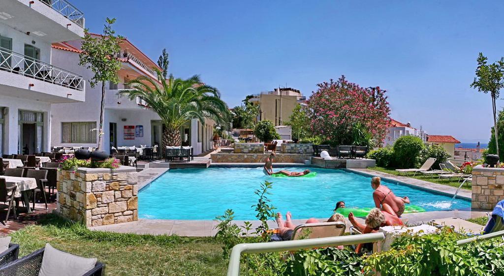 Sandy Bay Hotel Plomari Bagian luar foto