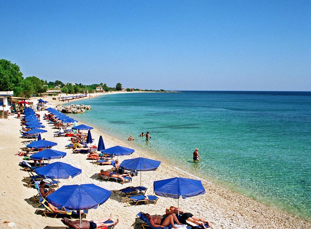 Sandy Bay Hotel Plomari Bagian luar foto