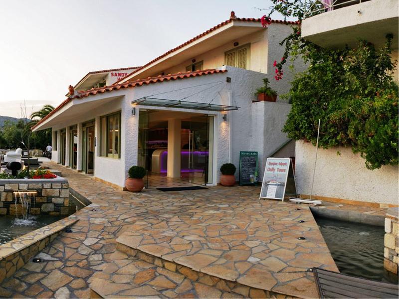 Sandy Bay Hotel Plomari Bagian luar foto