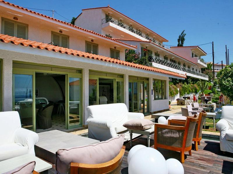 Sandy Bay Hotel Plomari Bagian luar foto