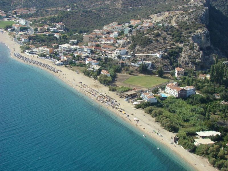 Sandy Bay Hotel Plomari Bagian luar foto