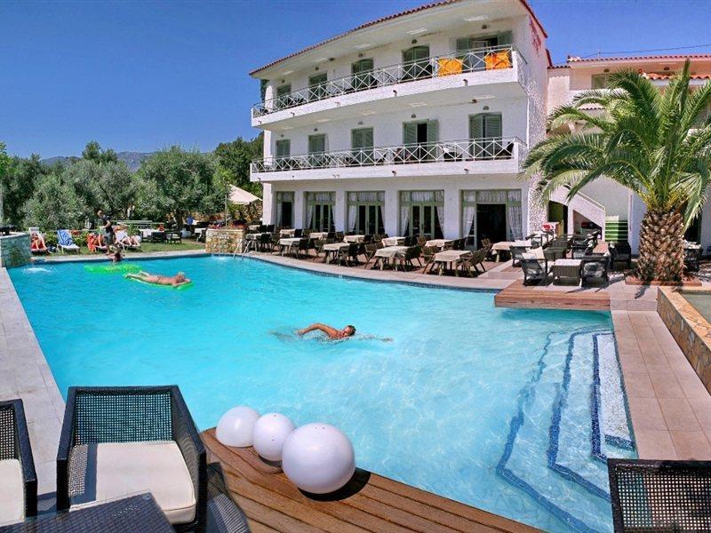 Sandy Bay Hotel Plomari Bagian luar foto