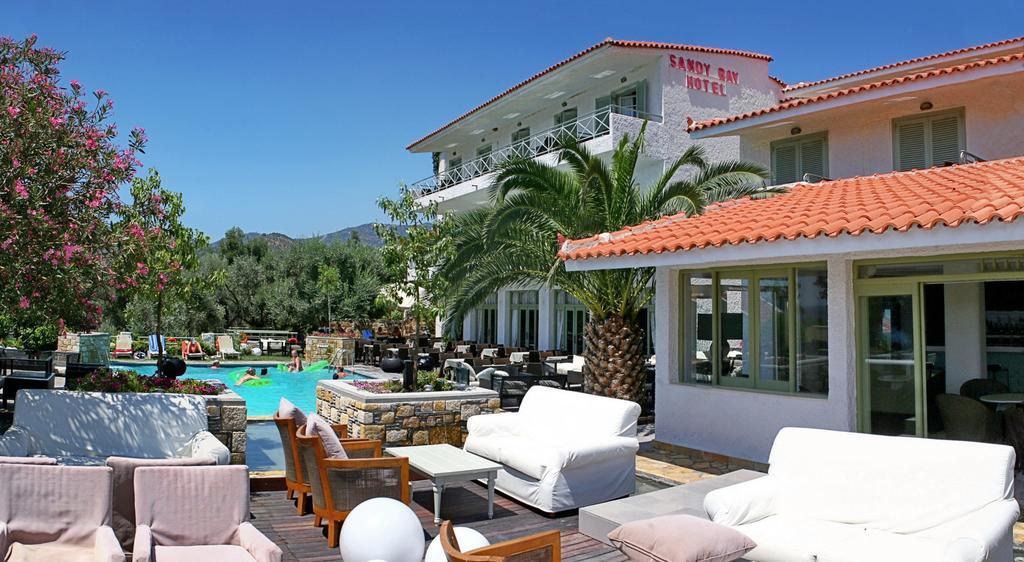 Sandy Bay Hotel Plomari Bagian luar foto