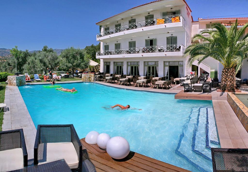 Sandy Bay Hotel Plomari Bagian luar foto