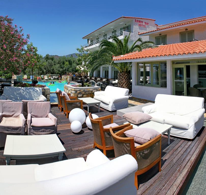 Sandy Bay Hotel Plomari Bagian luar foto